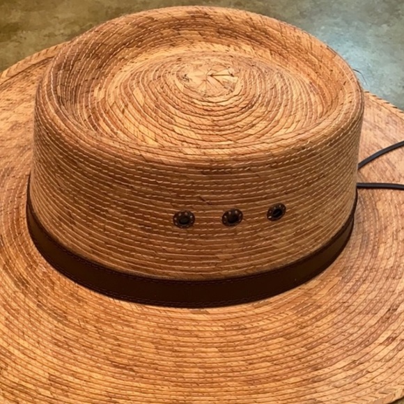 Straw Hat saddleback Palma hat Western hat southwestern cowboy hat Unisex - Picture 2 of 6